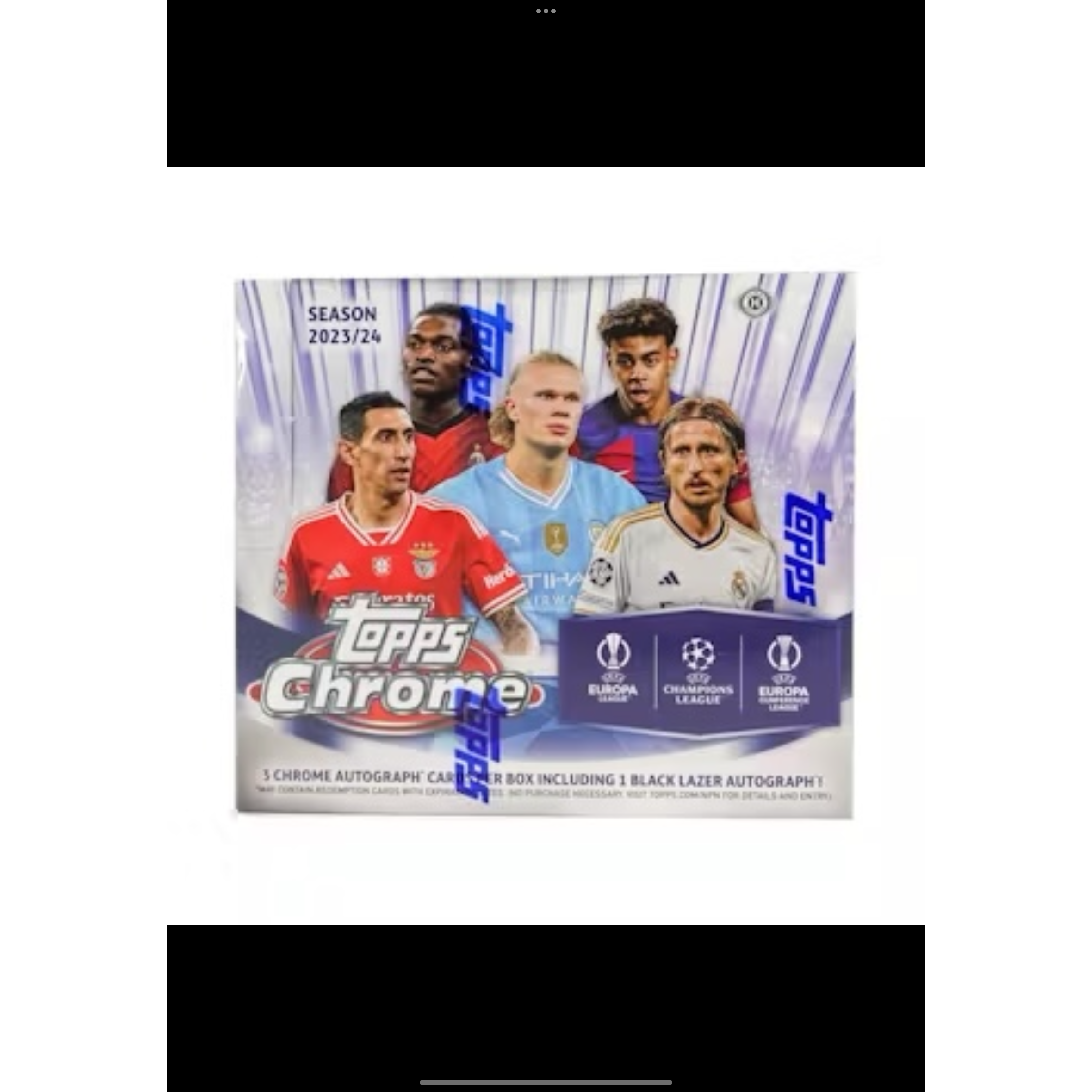 2023-24 Topps Chrome UEFA Club Competitions Soccer Hobby Jumbo Box