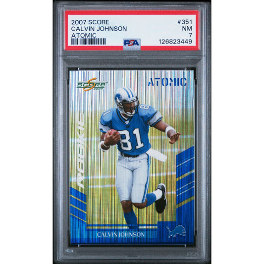 2007 SCORE #351 CALVIN JOHNSON ATOMIC PSA 7