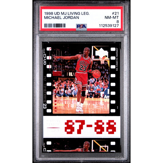 1998 UPPER DECK MJ LIVING LEGEND #21 MICHAEL JORDAN PSA 8