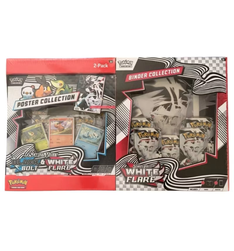 Pokémon TCG: Scarlet & Violet - Black Bolt & White Flare Unova Poster Collection and White Flare Binder Collection Bundle