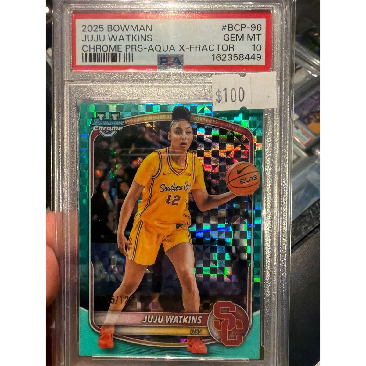 2025 Bowman Chrime Aqua x-fractor JuJu Watkins PSA 10