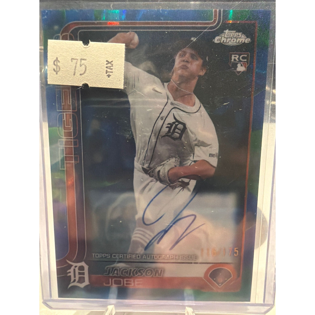 2025 Topps Chrome Jackson Jobe Blue/green refr Auto /175