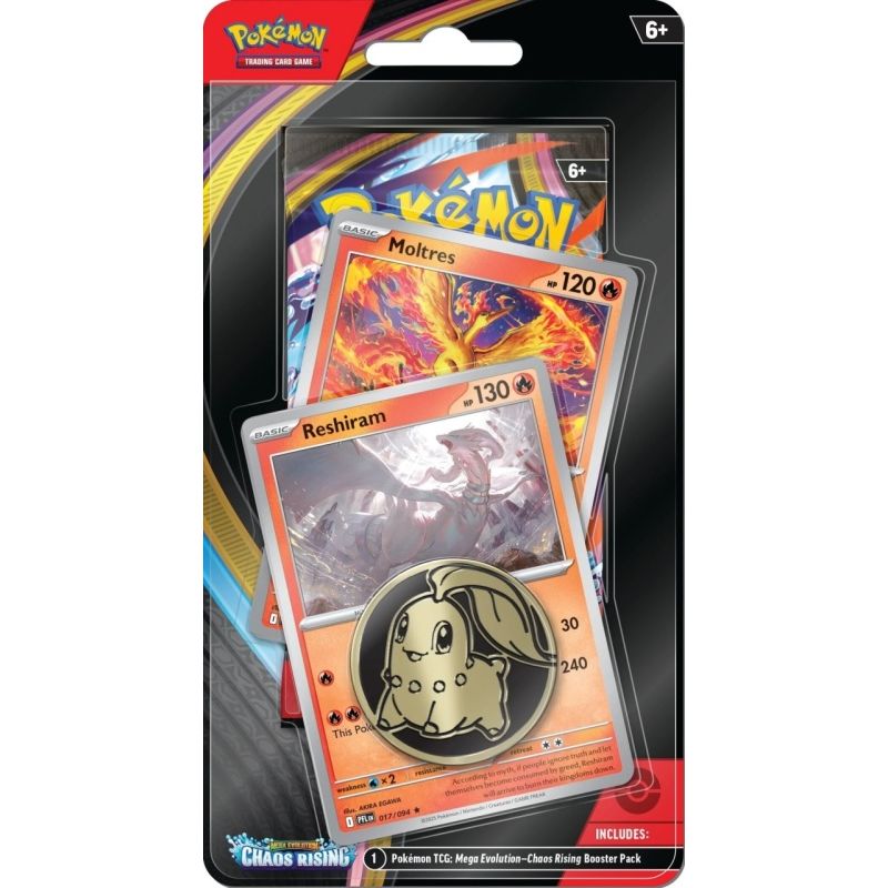 Pokemon TCG Chaos Rising Reshiram & Moltres Checklane Single Booster Pack Sealed