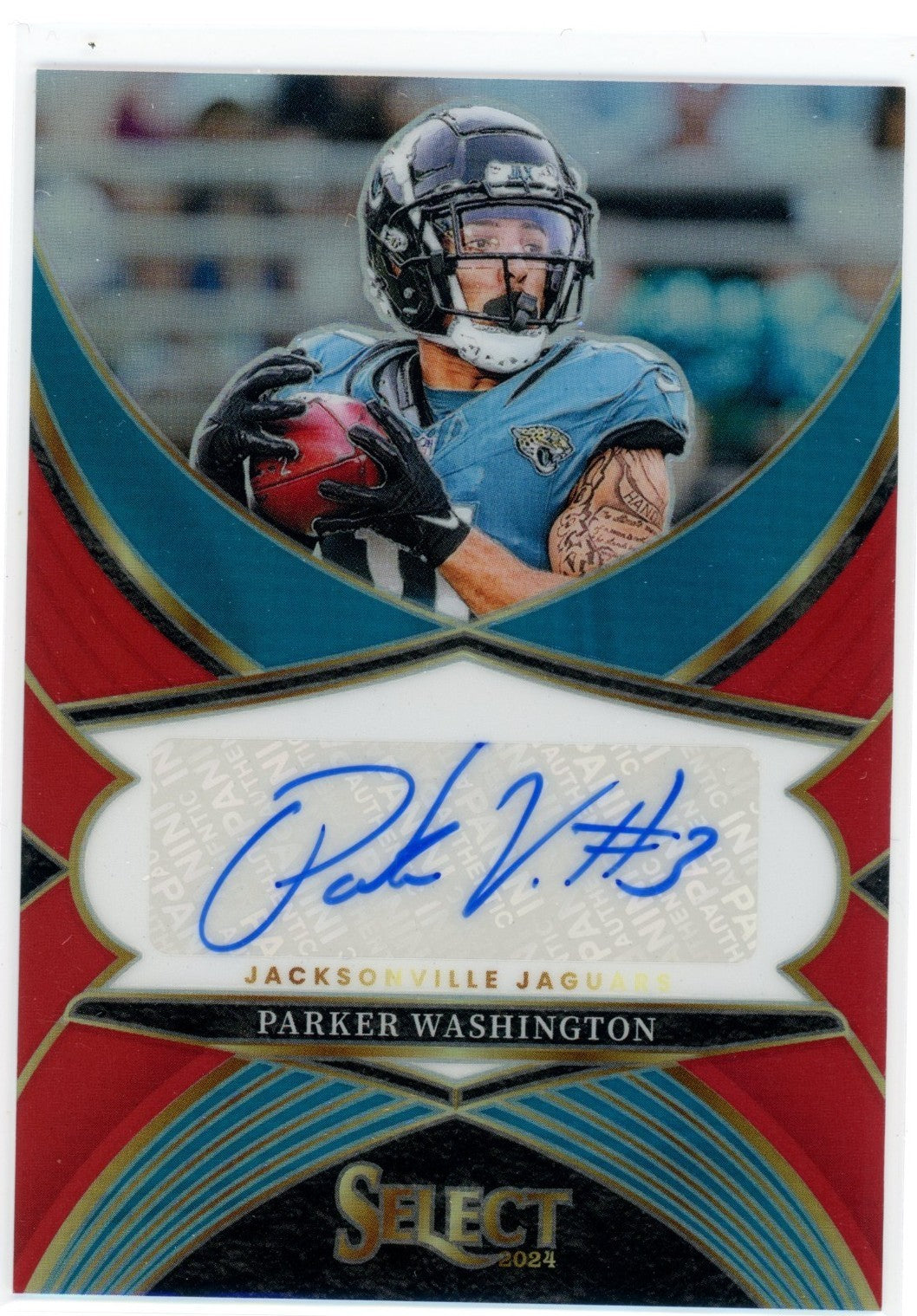 2024 Panini Select - Select Signatures Parker Washington #SSP-PWN Red Prizm /75