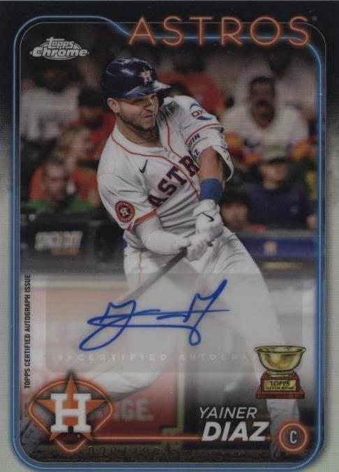 2024 Topps Chrome Update Series - Autographs Yainer Diaz #AC-YD Refractor /499