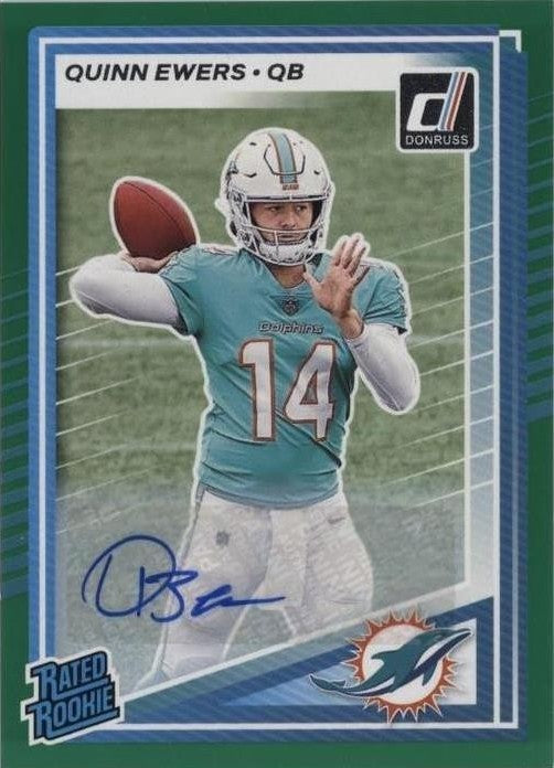 2025 Panini Donruss - Rated Rookie Quinn Ewers #342 Green Autographs (AU, RC)