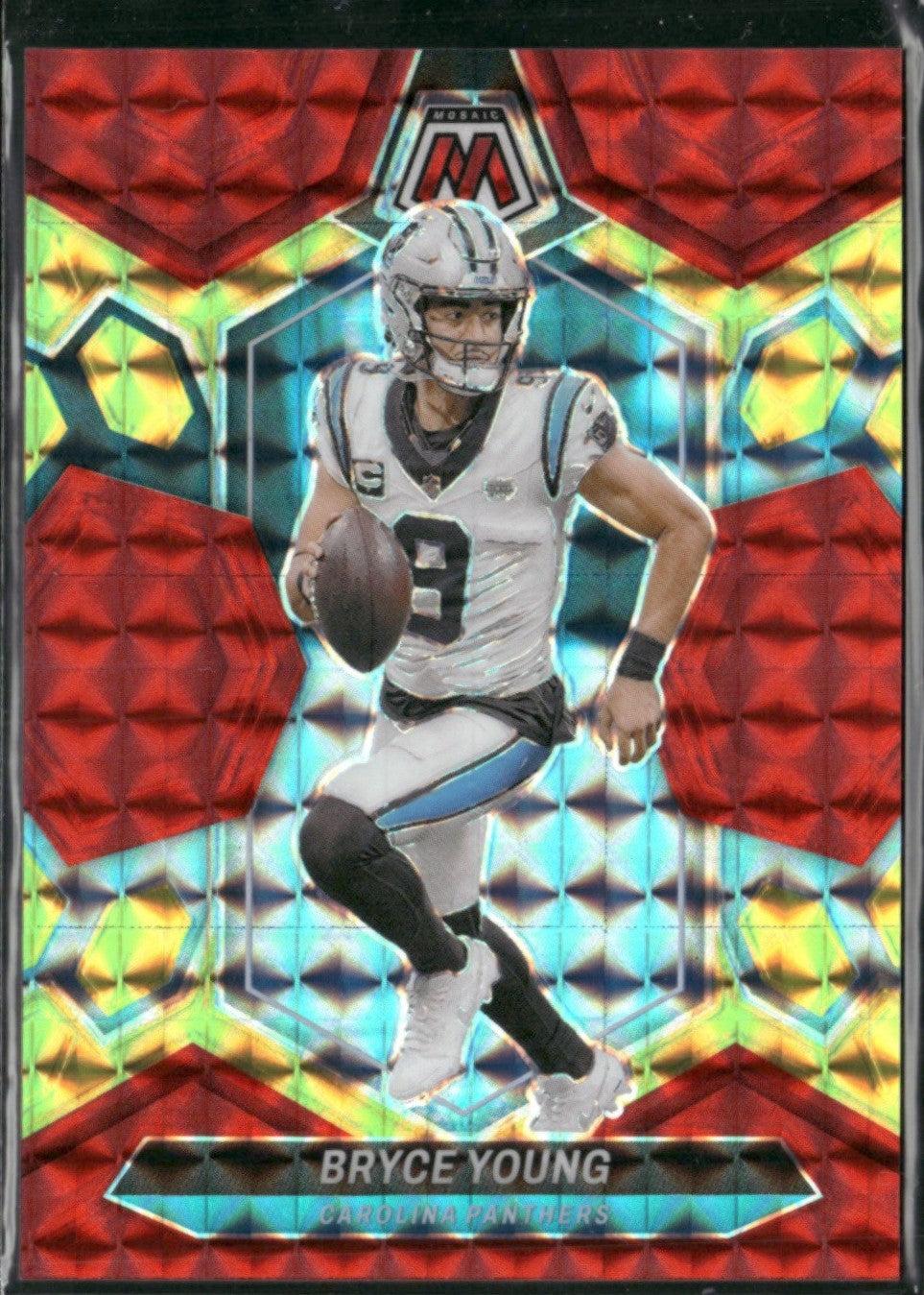 2024 Panini Mosaic - Bryce Young #29 Choice Fusion Red & Yellow Mosaic Prizm /80