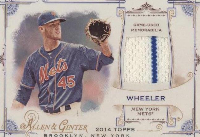 2014 Topps Allen & Ginter's - Full Size Relics B Zack Wheeler #FRB-ZW Jersey...