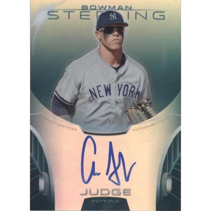 2013 Bowman Sterling Prospect Autographs Aaron Judge Blue Refractor /25 PSA 8/10