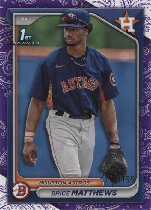 2024 Bowman - Prospects Brice Matthews #BP-69 Purple Pattern /199 (RC)