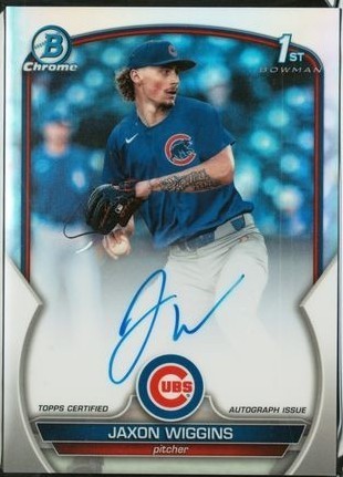 2023 Bowman Draft - Chrome Prospect Autographs Jaxon Wiggins #CDA-JWG Refractor