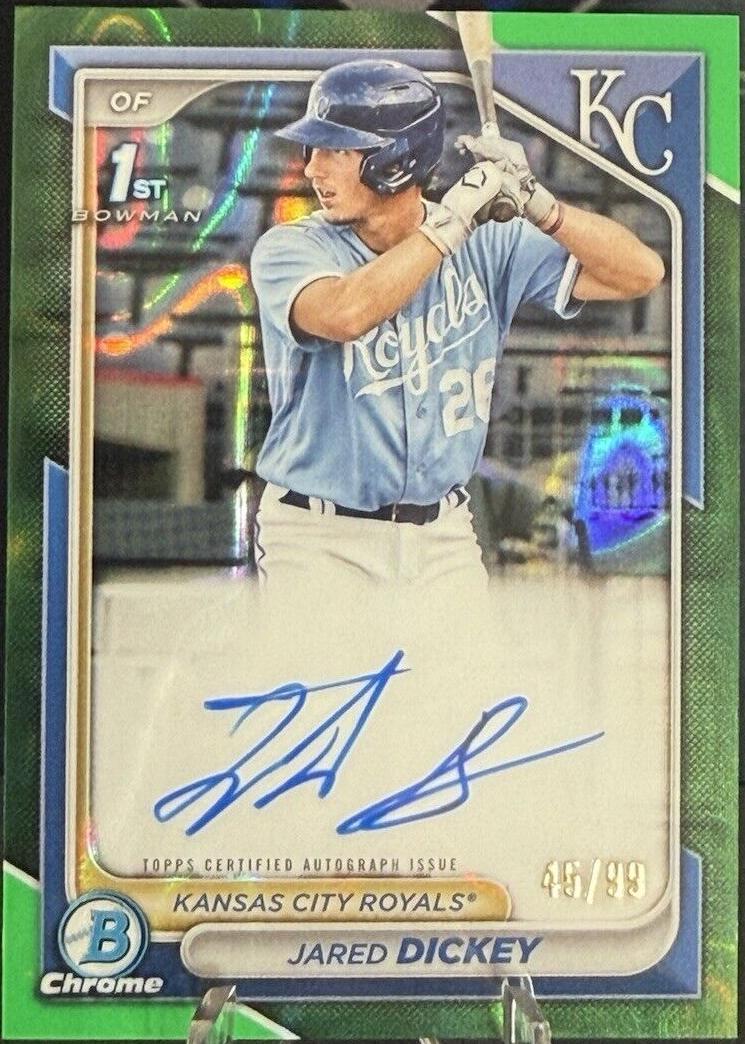2024 Bowman Sapphire - Chrome Prospect Autographs Jared Dickey Green Sapphire/99