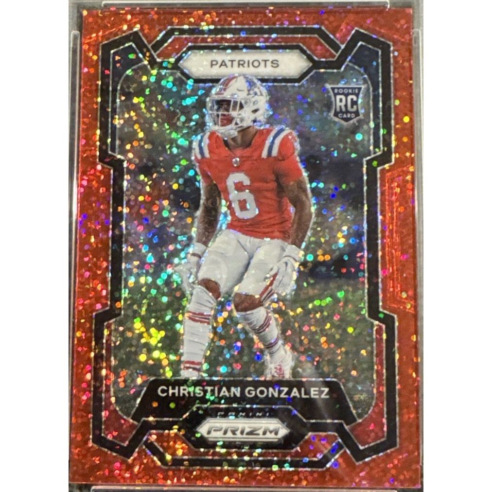 2023 Panini Prizm - Rookies Christian Gonzalez #369 Red Sparkle Prizm (RC)