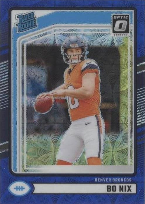 2024 Panini Donruss - Rated Rookie Bo Nix #369 Optic Preview Blue Scope Prizm