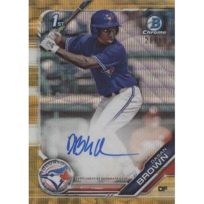 2019 Bowman Draft Chrome Gold Wave Refractor Auto /50 Dasan Brown PSA 10