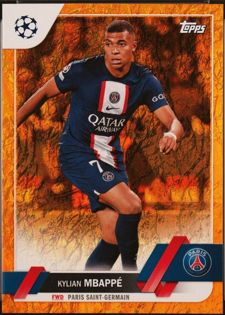 2022-23 Topps UEFA Club - Kylian Mbappe #100 Orange Mojo /25 Japan SSP