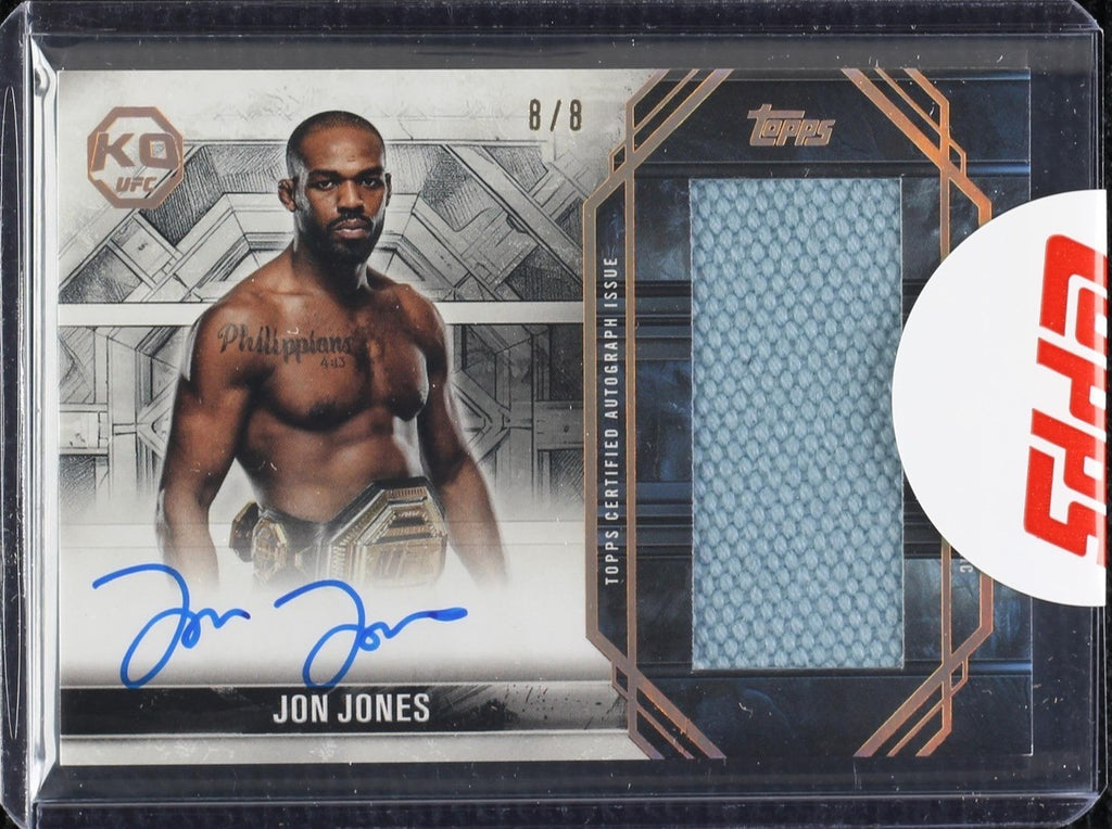 2025 Topps UFC Knockout - Autographed Fight Mat Relic Jon Jones #AFM-JJ Gold /8 