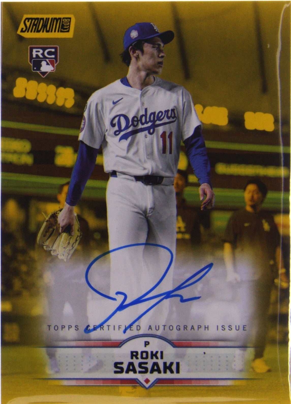 2025 Topps Stadium Club - Autographs Roki Sasaki #SCBA-RS Yellow (AU, RC)
