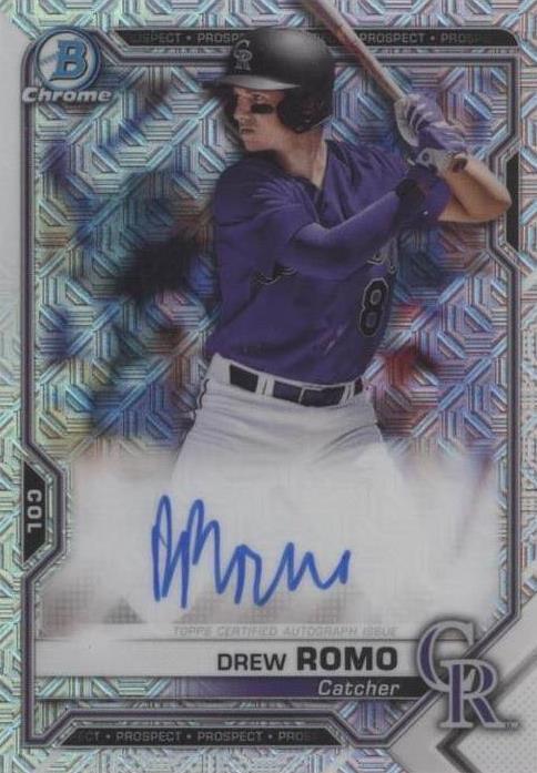 2021 Bowman Chrome - Mega Box Chrome Mojo Autographs Drew Romo #BCMA-DR (AU, RC)
