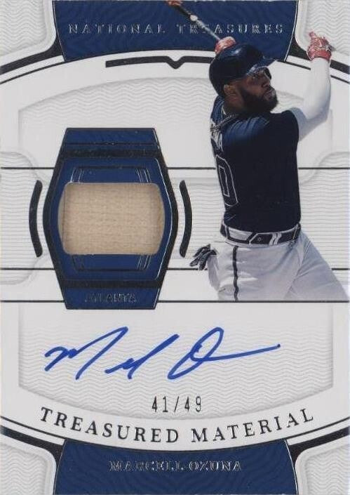 2022 Panini National Treasures - Treasured Material Signatures Marcell Ozuna...