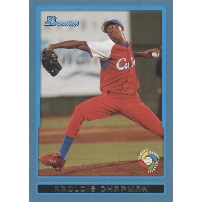 2009 Bowman World Baseball Classic Blue 103/500 Aroldis Chapman #BW12 PSA 8