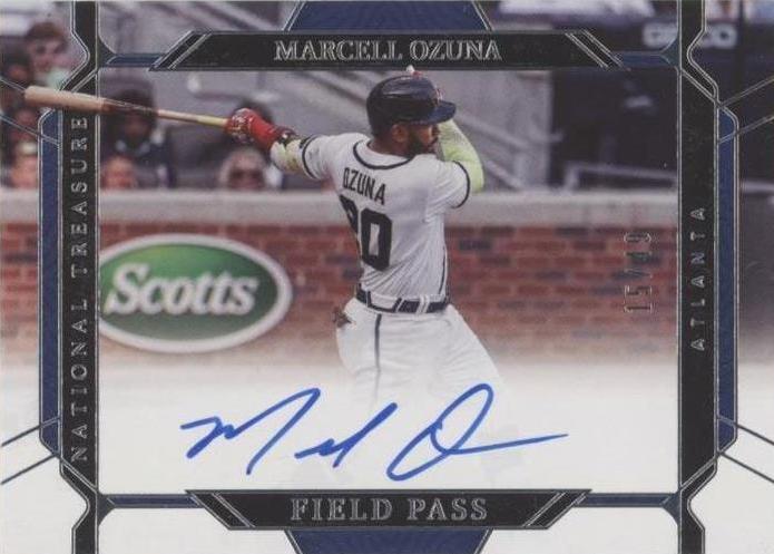 2022 Panini National Treasures - Field Pass Signatures Marcell Ozuna #FP-MO /49