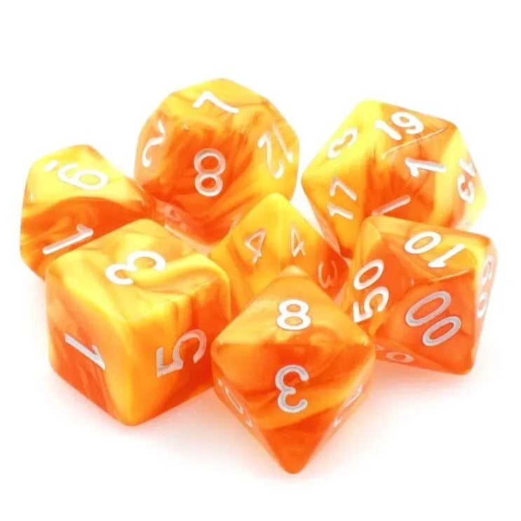 Orange/Yellow Polyhedral Dice (7 Count)