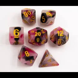 Black/Red/White/Jade Polyhedral Dice (7 Count)