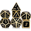 Black/Gold/Shadow/Spikey/Metal Polyhedral Dice (7 Count)