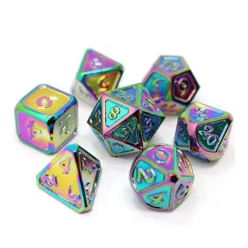 Rainbow/Almost Metal Polyhedral Dice (7 Count)