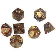 Gold Streak/Silver/Resin Polyhedral Dice (7 Count)