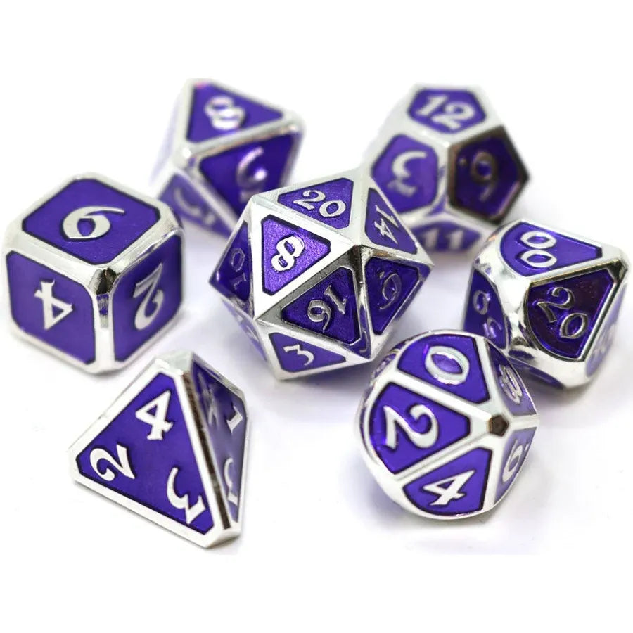 Purple/Gunmetal Polyhedral Dice (7 Count)