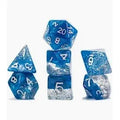Silver/Blue/Glitter Polyhedral Dice (7 Count)