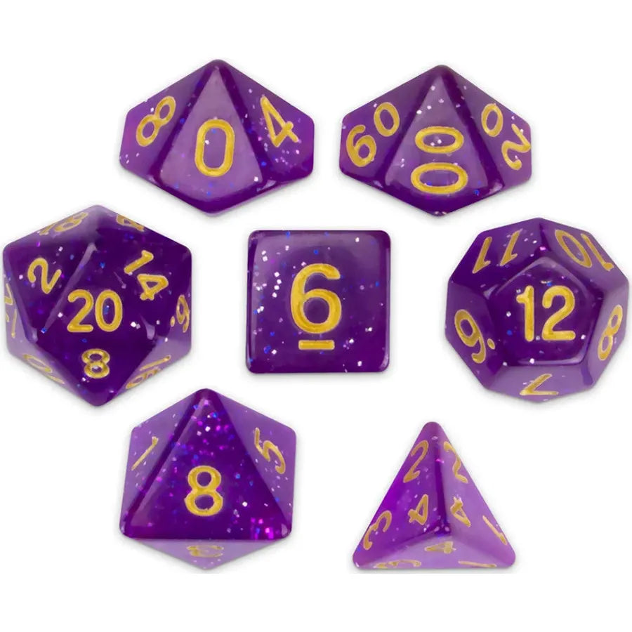 Purple/Dark Nebula Polyhedral Dice (7 Count)