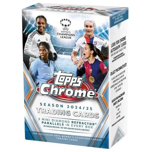 2024-25 Topps Chrome UEFA Women's Champions League Soccer Blaster box