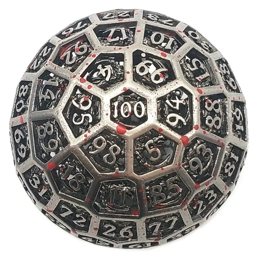 Silver/Blood Splatter/Metal/Hollow Body Dice  (1 Count)