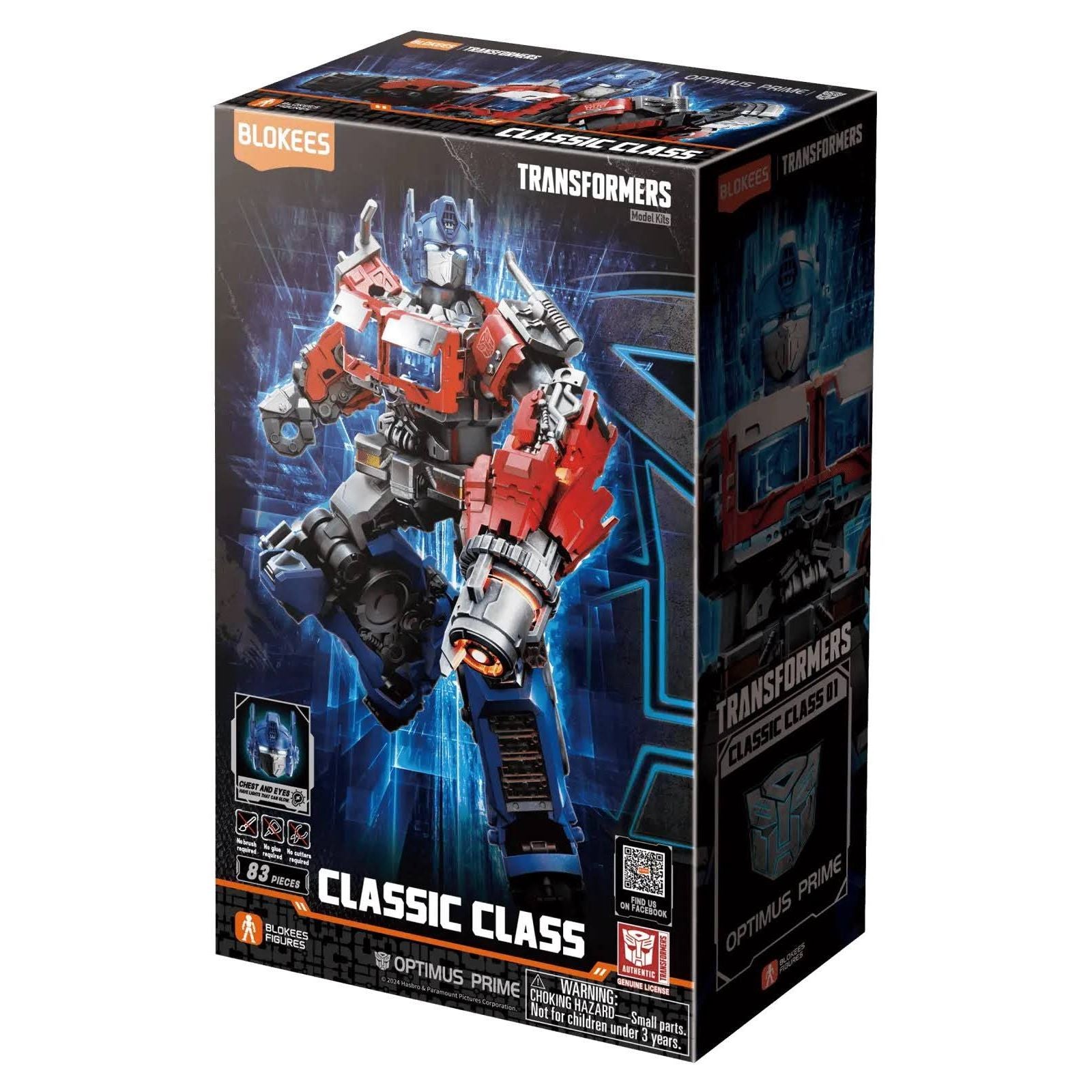 Blokees Transformers Classic Class 01 Optimus Prime Model Kit features exactly 83 pieces
