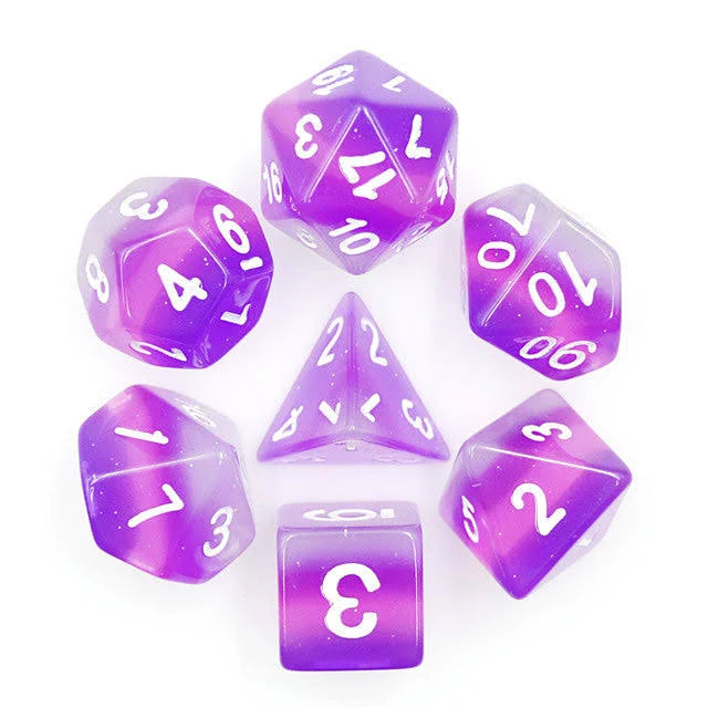 Purple/Jelly Polyhedral Dice (7 Count)