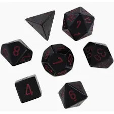 Black/Red/Glitter Polyhedral Dice (7 Count)