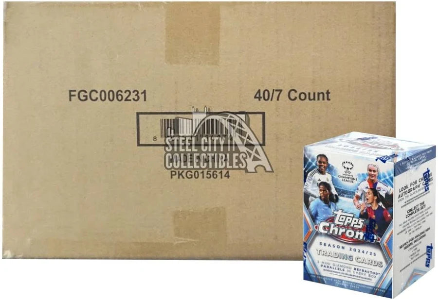 2024-25 Topps Chrome UEFA Women's Champions League Soccer Blaster (40 Box Case)